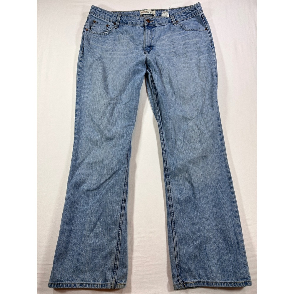 Levi Strauss Signature Mens Mid Rise Bootcut Jeans Light Wash Denim Distressed
